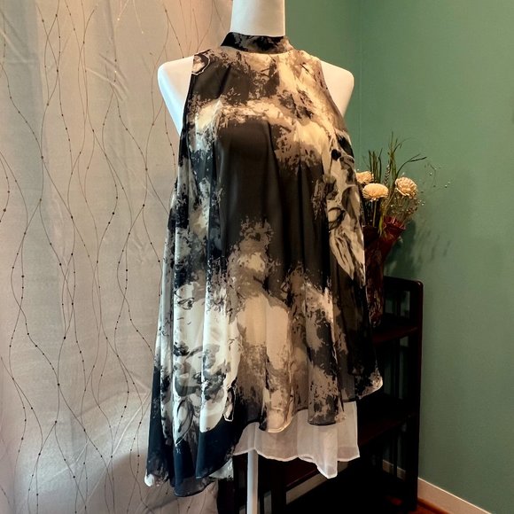 NWT APORIA.AS Black and White Mini Halter Dress Size M - Picture 1 of 5